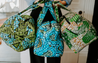 Hand-sewn African kitenge fabric weekender  duffle bag