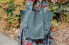 Gray suede relaxed tote handmade by artisans overcoming poverty in Ethiopia.