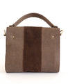 100% genuine leather and suede crossbody or clutch brown tonal purse
