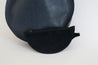 Navy leather circle bag with insert