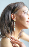 Gold, White, and Blue Dangle Earring.