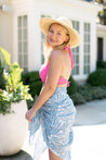 Blue and Ivory Floral Sarong