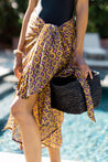 Purple with Black and Gold Circle Scarf
