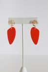 Autumn Ember handmade drop earrings with resin studs and gold accents.