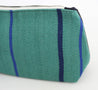 Small cosmetic bag handcrafted out of sheep's wool and Peruvian leather by indigenous artisans in Peru