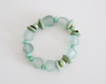 beaded Seafoam bracelet with gold accents