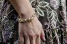 Set of 3 handmade beaded minimalist bracelets with mixed gold and silver seed beads and pearl beads
