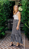 Black and white floral wrap skirt