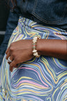cream and gold with African focus bead - bracelet