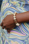 cream and gold with African focus bead - bracelet