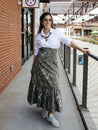 Tonal Olive Floral Blair Wrap Skirt