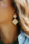 Diamond Textured Drop Earrings