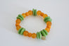 orange and green hues beaded bracelet