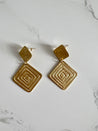 Diamond Textured Drop Earrings