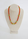 burnt orange, avocado green,african beads
