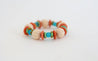 cream tuquoise orange chunky bracelet 