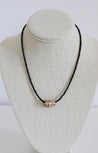 black beads necklace with African glass pendant