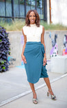 dark green wrap skirt
