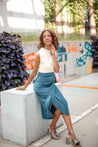dark green wrap skirt