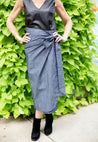 denim wrap skirt