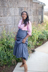 denim wrap skirt