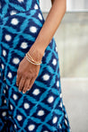 blue and navy wrap skirt