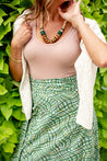 green checkerd wrap skirt