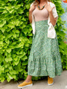 green checkerd wrap skirt