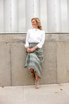 black and white chevron print skirt