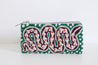 Multicolor small travel pouch in green, purple and orange