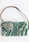 Green and tan tapestry clutch/crossbody