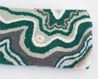 Green and tan tapestry pouch