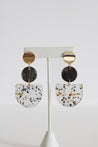 Lightweight fall earrings with translucent resin and metallic flecks.