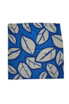 Blue with Ivory Leaf Scarf