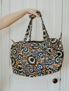 Hand-sewn African kitenge fabric overnight duffle bag