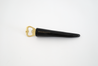 Branded bottle opener handmade from ethically-sourced cattle horn with gold hardware