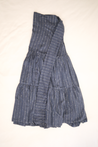 Lightweight chambray fabric wrap skirt with silver metallic thread