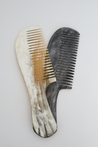 Comb with handle ethically-made out of cattle horn