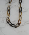 Link statement necklace handcrafted out of ethically-sourced cattle horn 