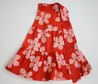 Pink/Coral Floral midi wrap skirt