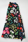 Black with colorful flowers. Wedding Wrap Skirt.
