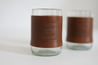 Bourbon Glass with Brown Leather Wrap
