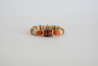 Orange and cream braclet with a floral focus bead