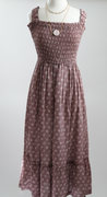 Mauve purple dress with white flowers