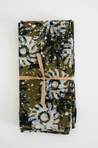 Green and White Brushstroke napkins - set of 2