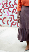 brown suede  wrap skirt