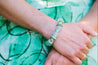 Seafoam beaded bracelet with gold accents