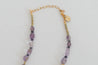 Handmade beaded short minimalist necklace with purple Amethyst semi-precious gemstone beads
