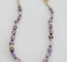 Handmade beaded short minimalist necklace with purple Amethyst semi-precious gemstone beads