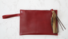 Leather wristlet with tassel